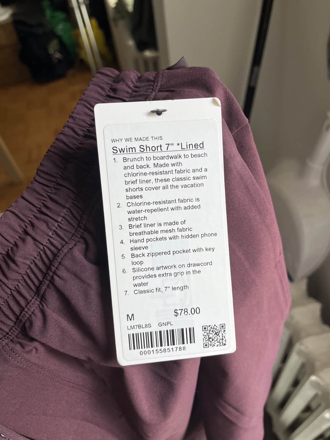 Lululemon Swim Short 7" Lined - Size Medium