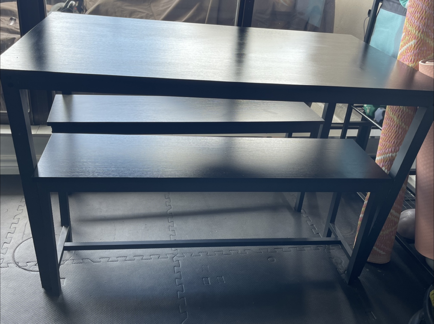 Dining room table with nesting benches - photo 3