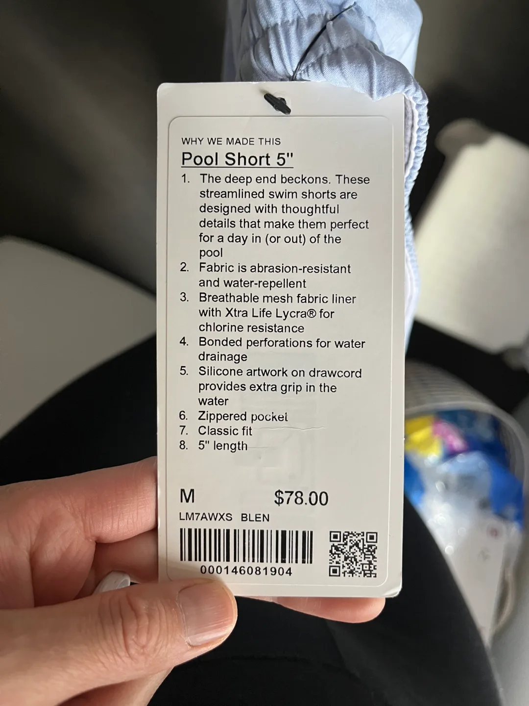 Lululemon Pool Short 5" - Size M - Light Blue image indicator(3)