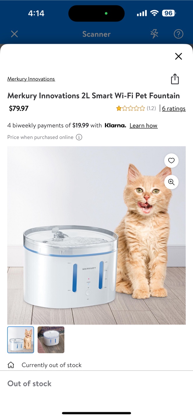 Merkury Innovations 2L Smart Wi-Fi Pet Fountain - photo 2