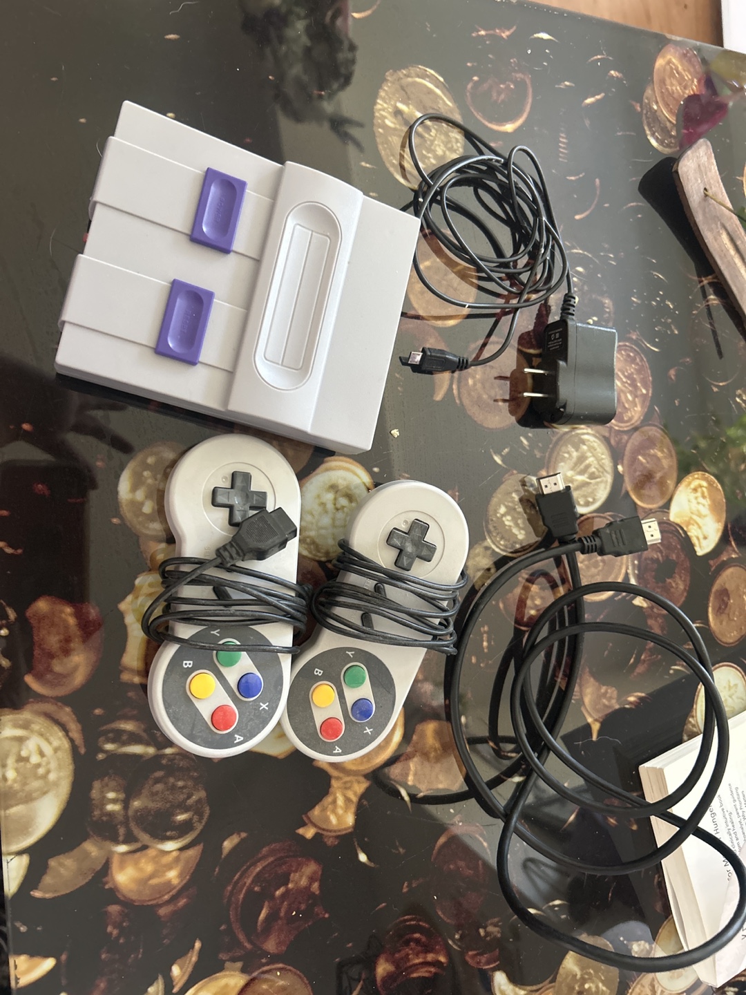 Retro SNES Style Console with 2 Controllers and HDMI