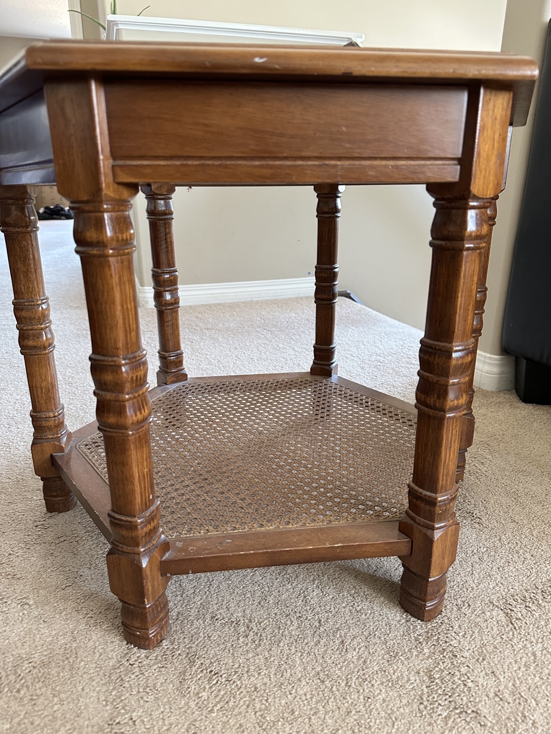 Hexagon Glass Top End Table - photo 2