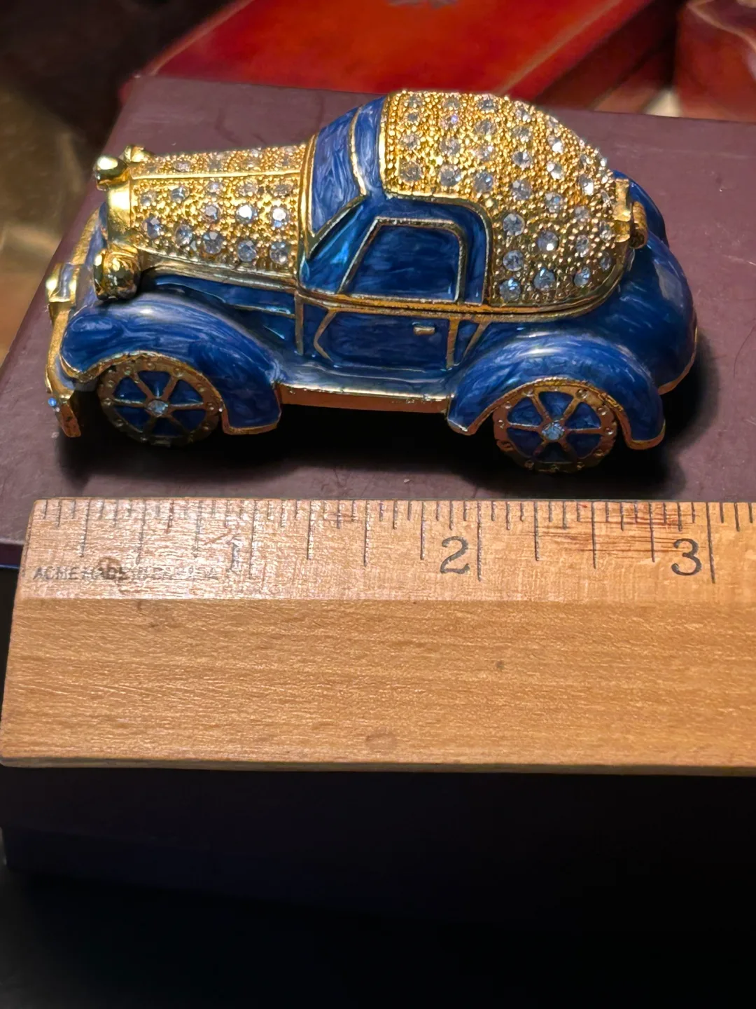 $25 Miniature Car vintage box rhinestone enamel pill image indicator(6)