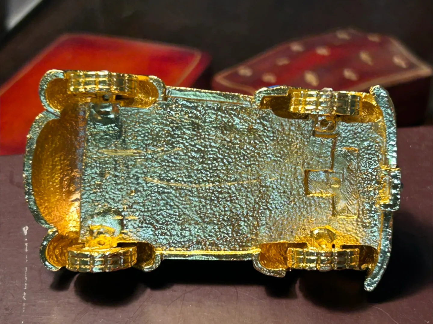 $25 Miniature Car vintage box rhinestone enamel pill image indicator(10)