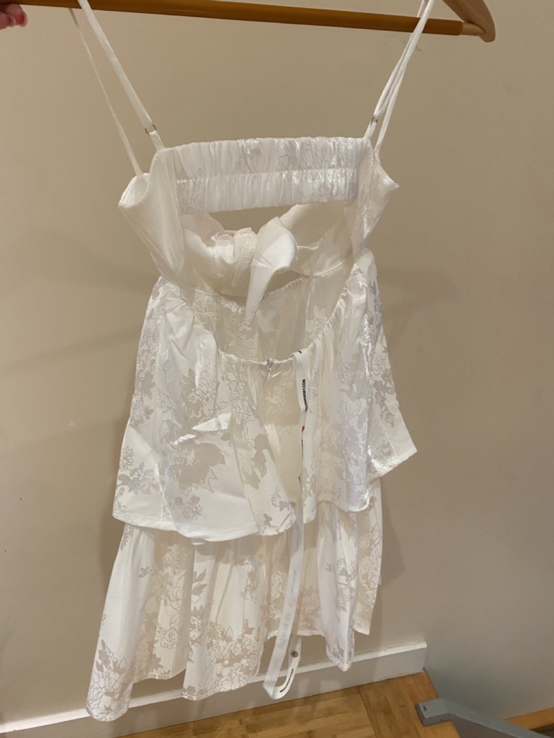 Lucy in the Sky Front Tie Ruffle Mini Dress - White - XXS - photo 3
