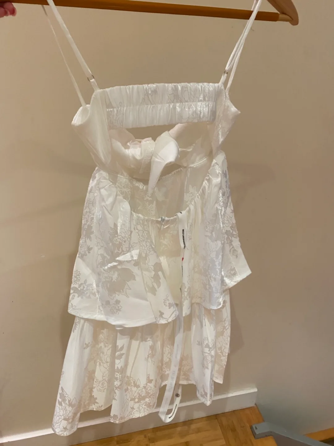 Lucy in the Sky Front Tie Ruffle Mini Dress - White - XXS image indicator(3)