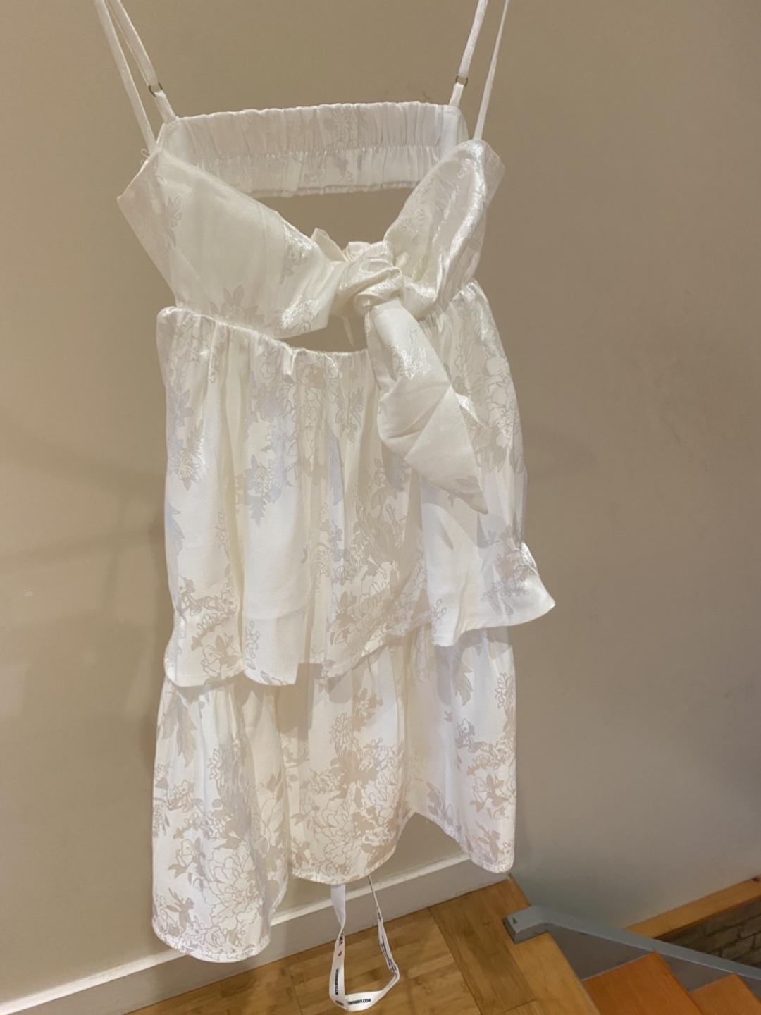 Lucy in the Sky Front Tie Ruffle Mini Dress - White - XXS - photo 2