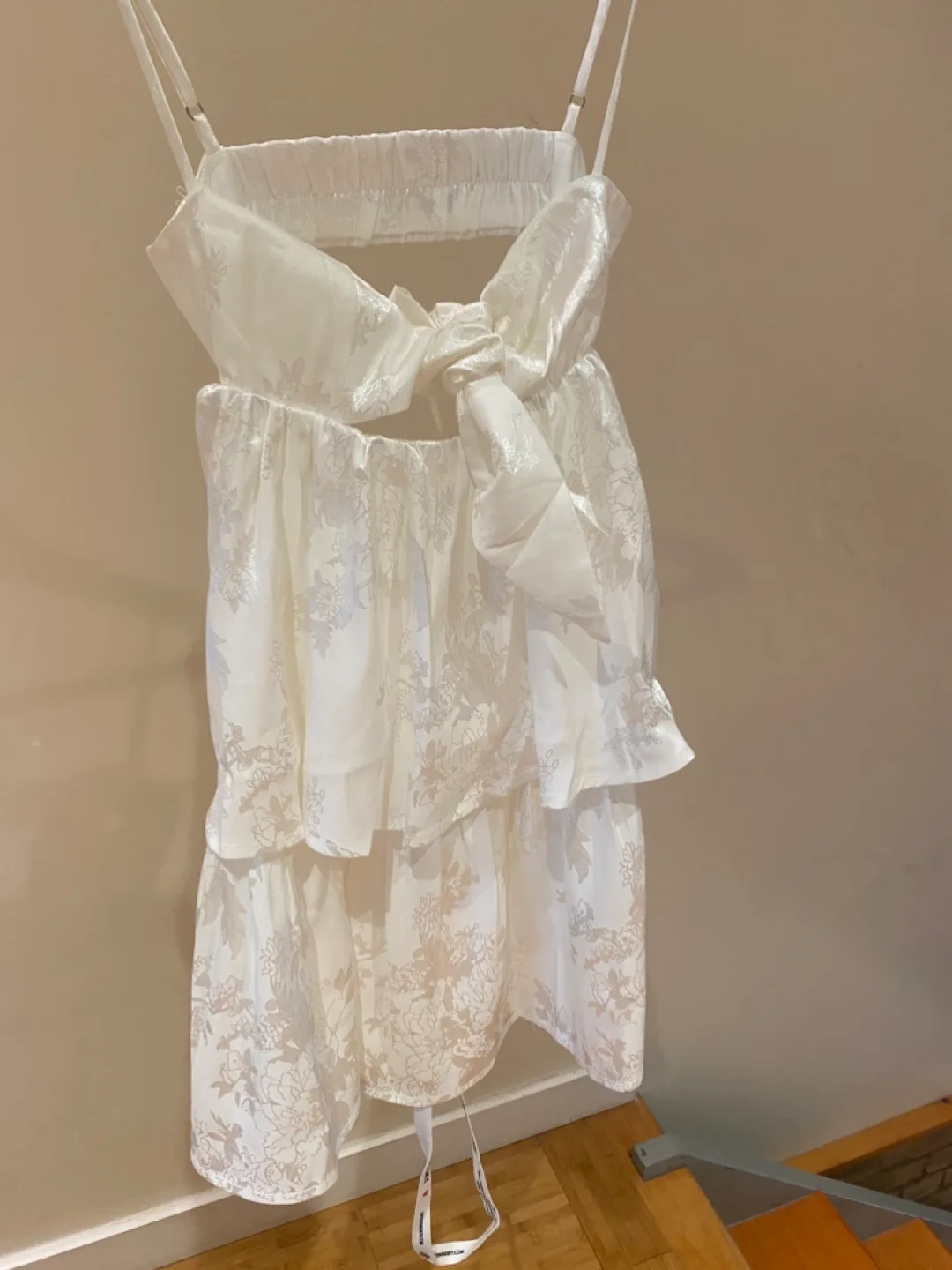 Lucy in the Sky Front Tie Ruffle Mini Dress - White - XXS image indicator(2)