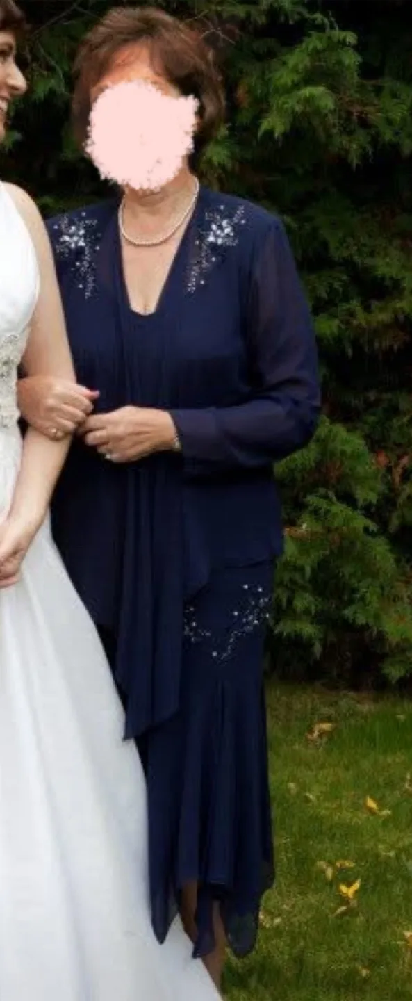 Navy blue beaded dress image indicator(8)