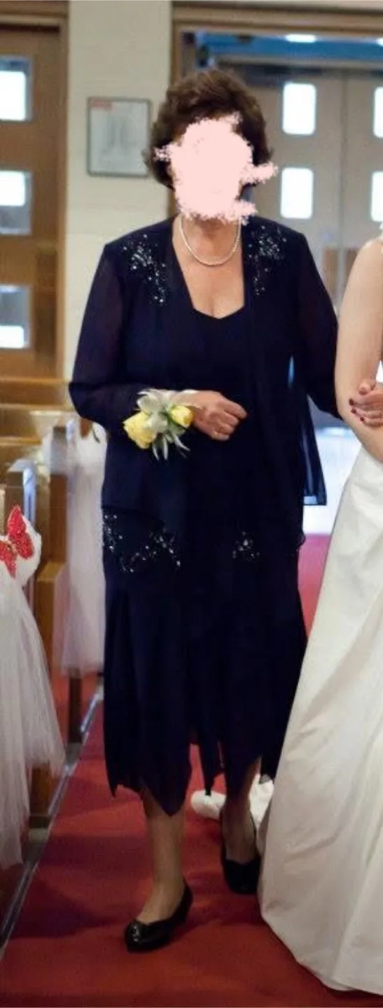 Navy blue beaded dress image indicator(7)