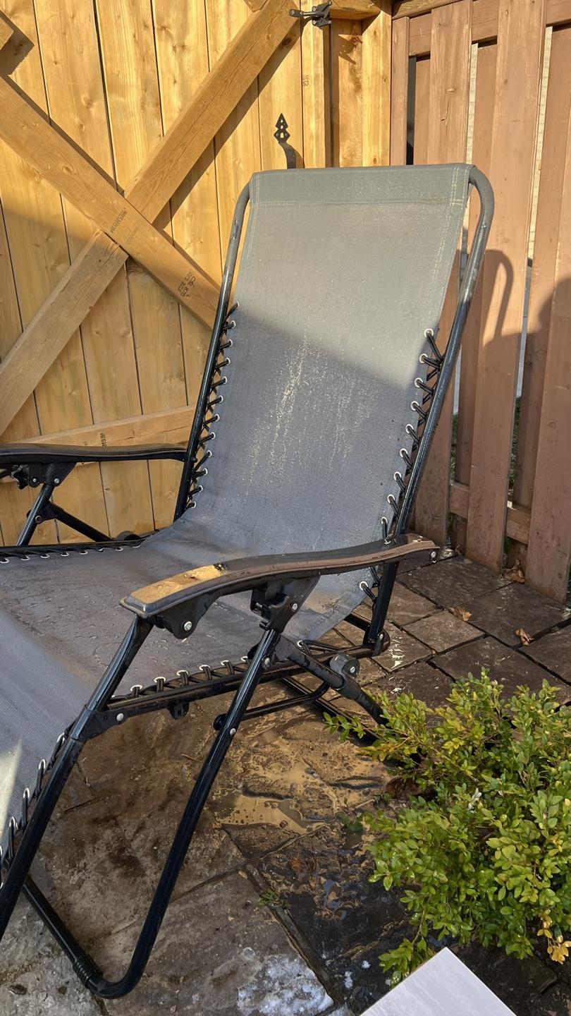 Grey Reclining Folding Patio Chair - photo 2
