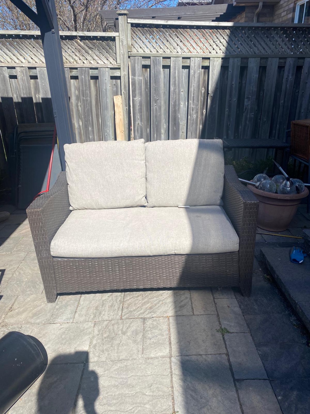 Outdoor Wicker Patio Loveseat