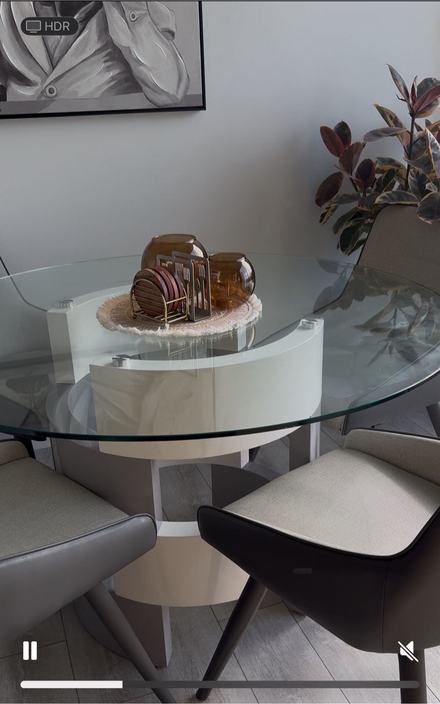 Modern Glass Dining Table Set with 4 Chairs - photo 4