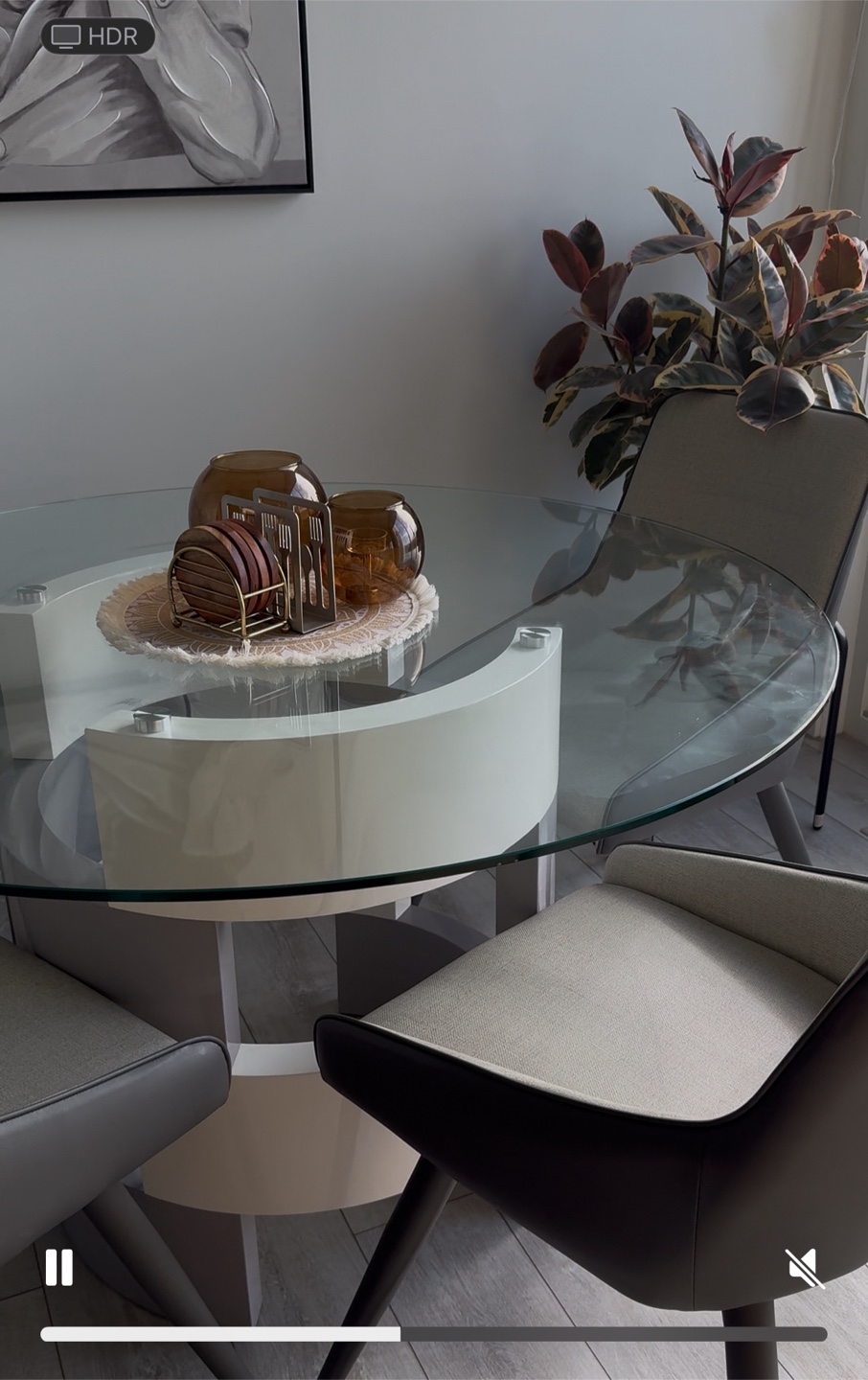 Modern Glass Dining Table Set with 4 Chairs - photo 3