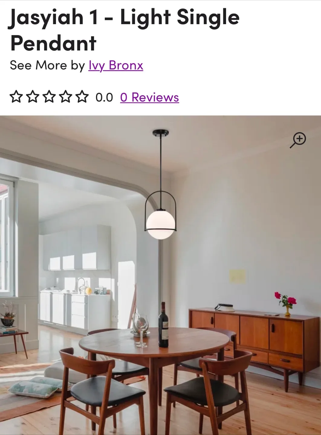 Ivy Bronx Jasyiah 1-Light Single Pendant image indicator(3)