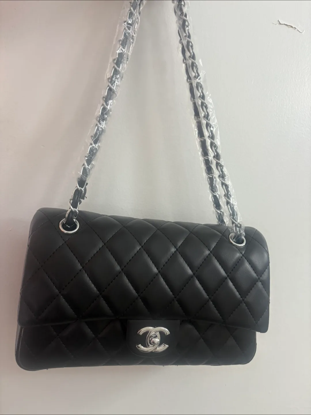 CH* Black Quilted Shoulder Bag thumbnail