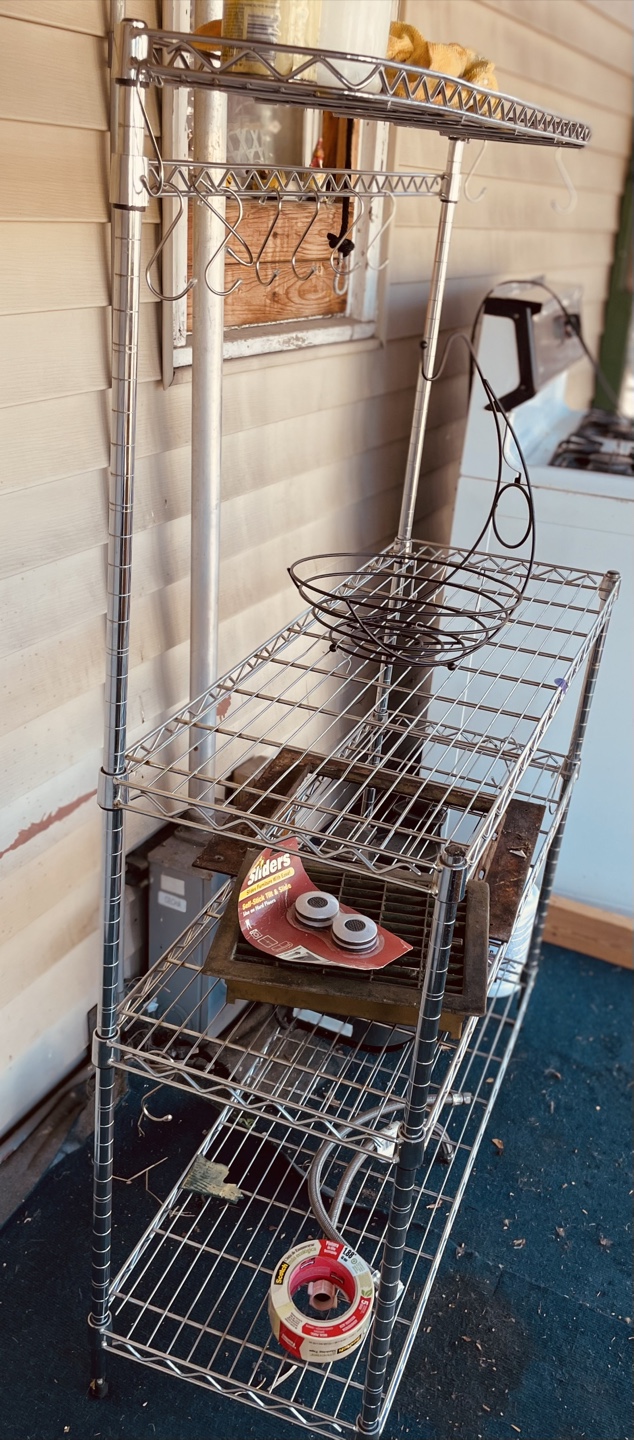 Metal 3-Tier Shelving Unit with Hooks