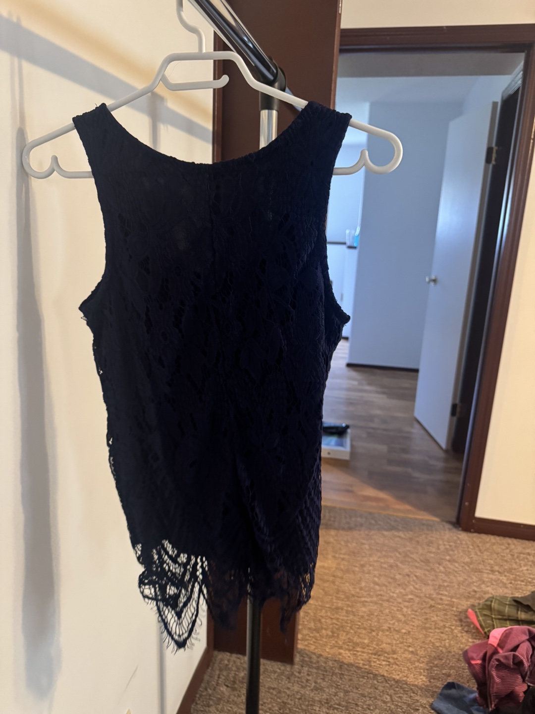 Navy Blue Lace Tank Top - photo 2