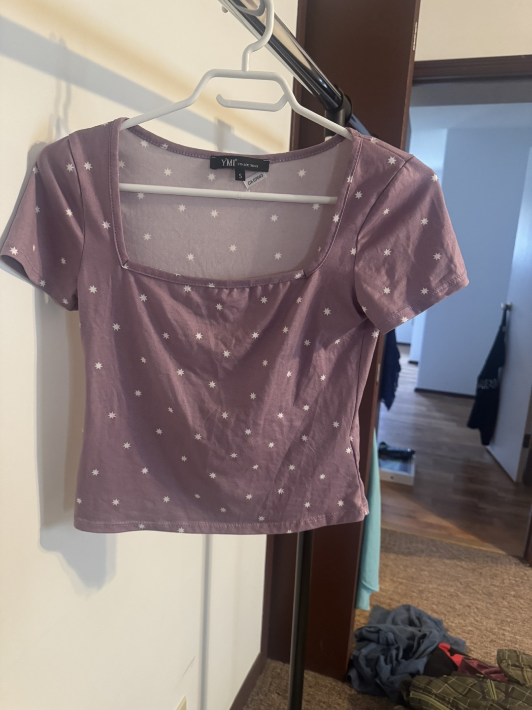 Purple Star Crop Top Size Small
