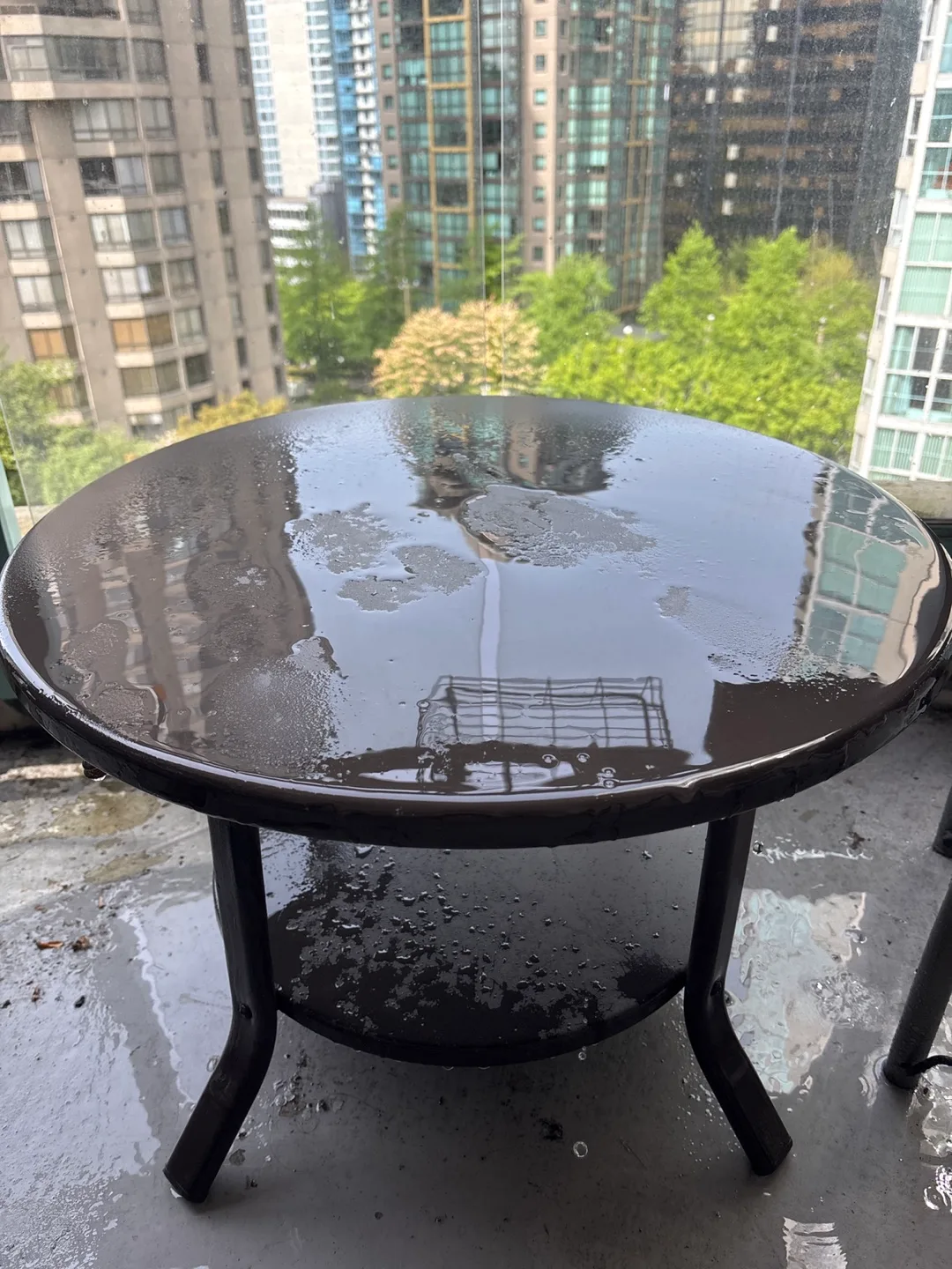 Small round metal patio table thumbnail