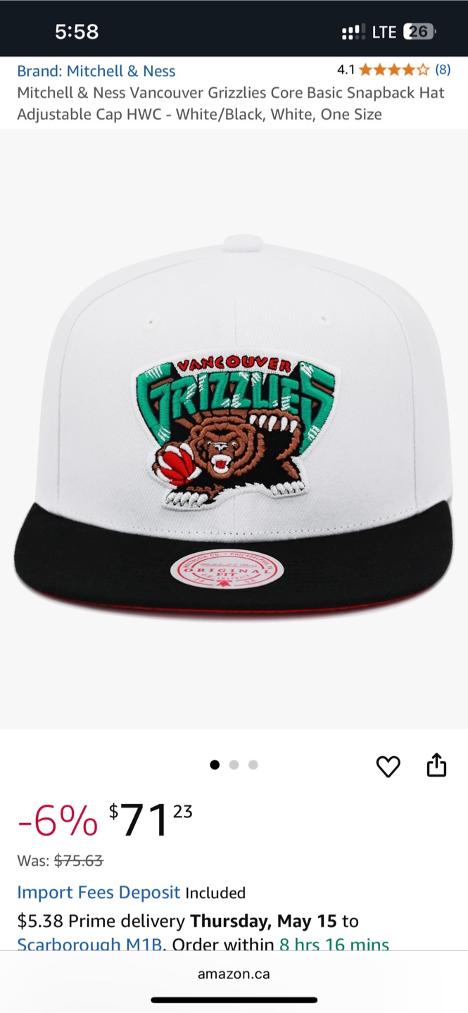 M&N Vancouver Grizzlies hat | NBA - photo 5