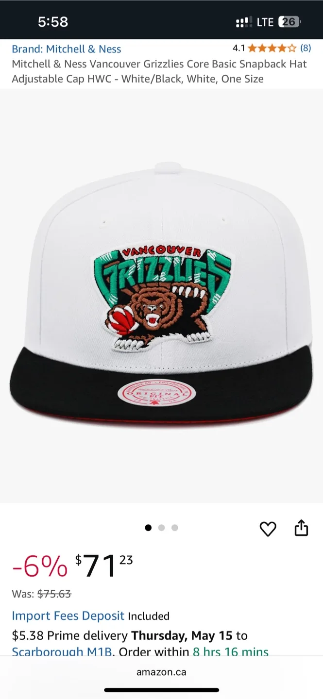 M&N Vancouver Grizzlies hat | NBA image indicator(5)