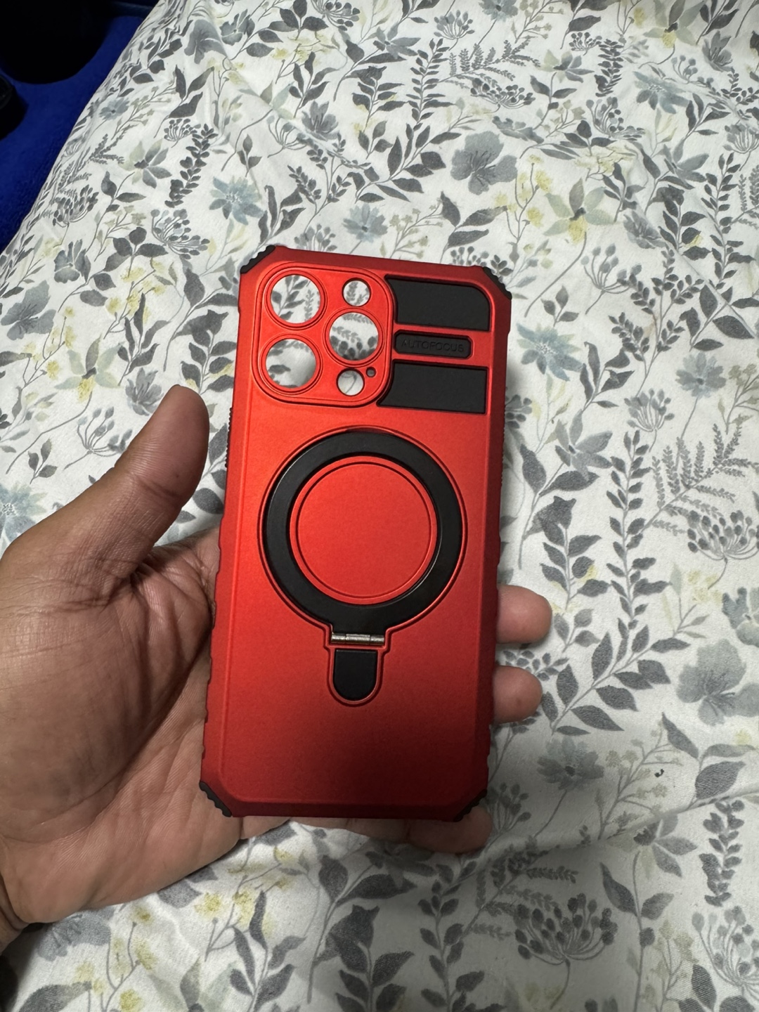 iPhone 15 Pro Max Case with Ring Holder - Red & Black - photo 2