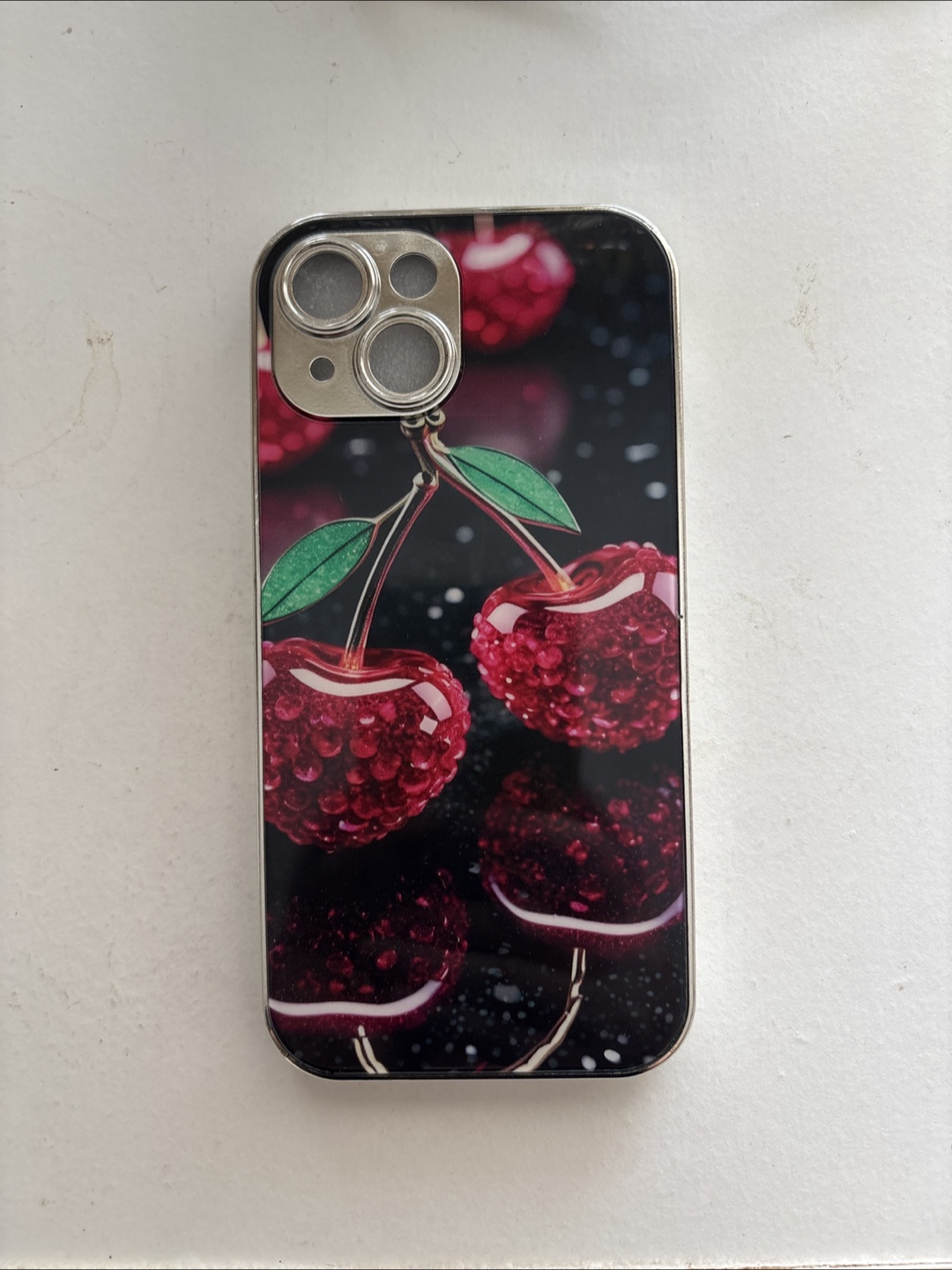 iPhone 15 Cherry Glass Phone Case