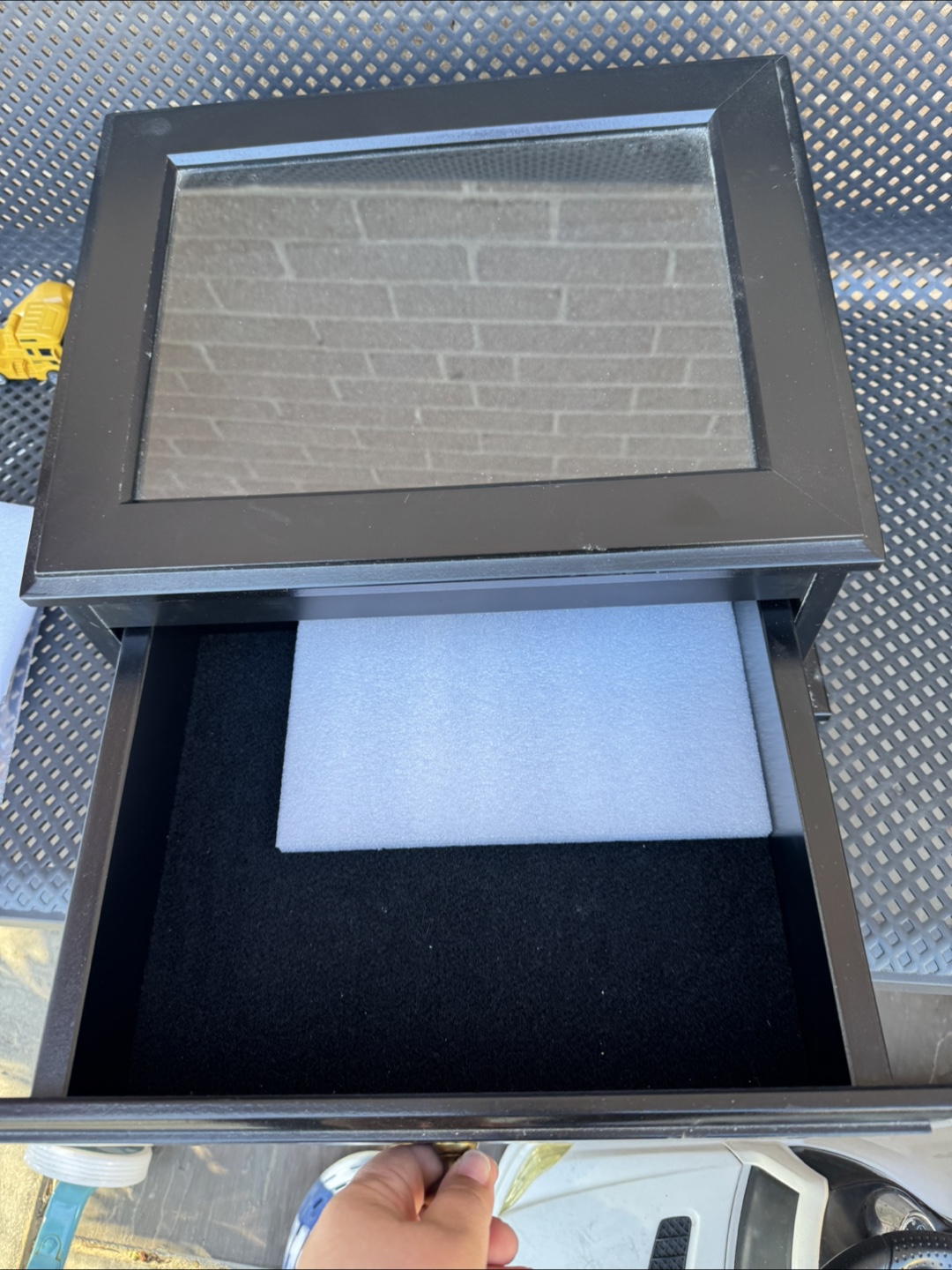 Black Wooden Jewellery Box with Mirror and Drawer - photo 3