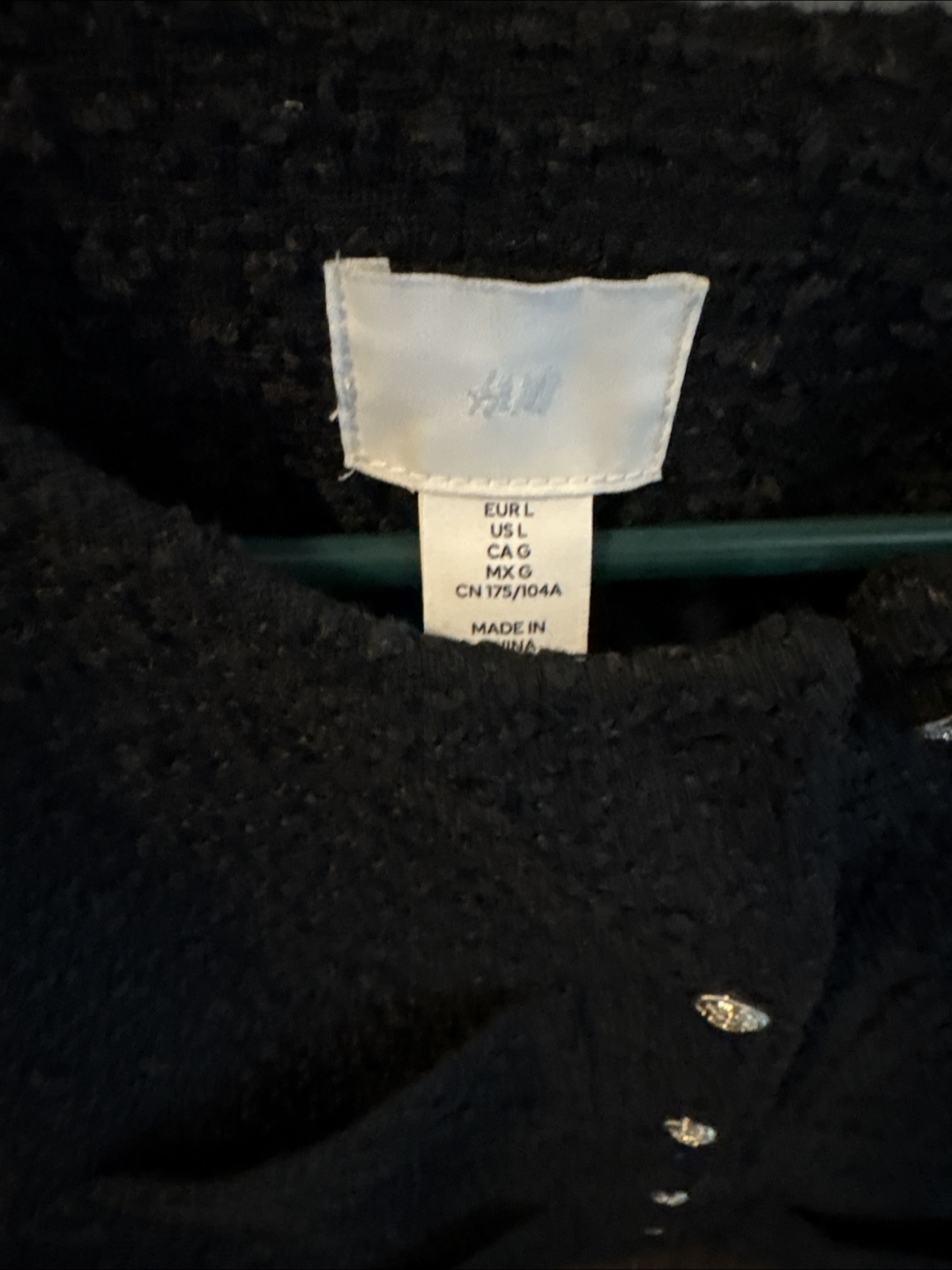 H&M Black Tweed Jacket Size Large - photo 2