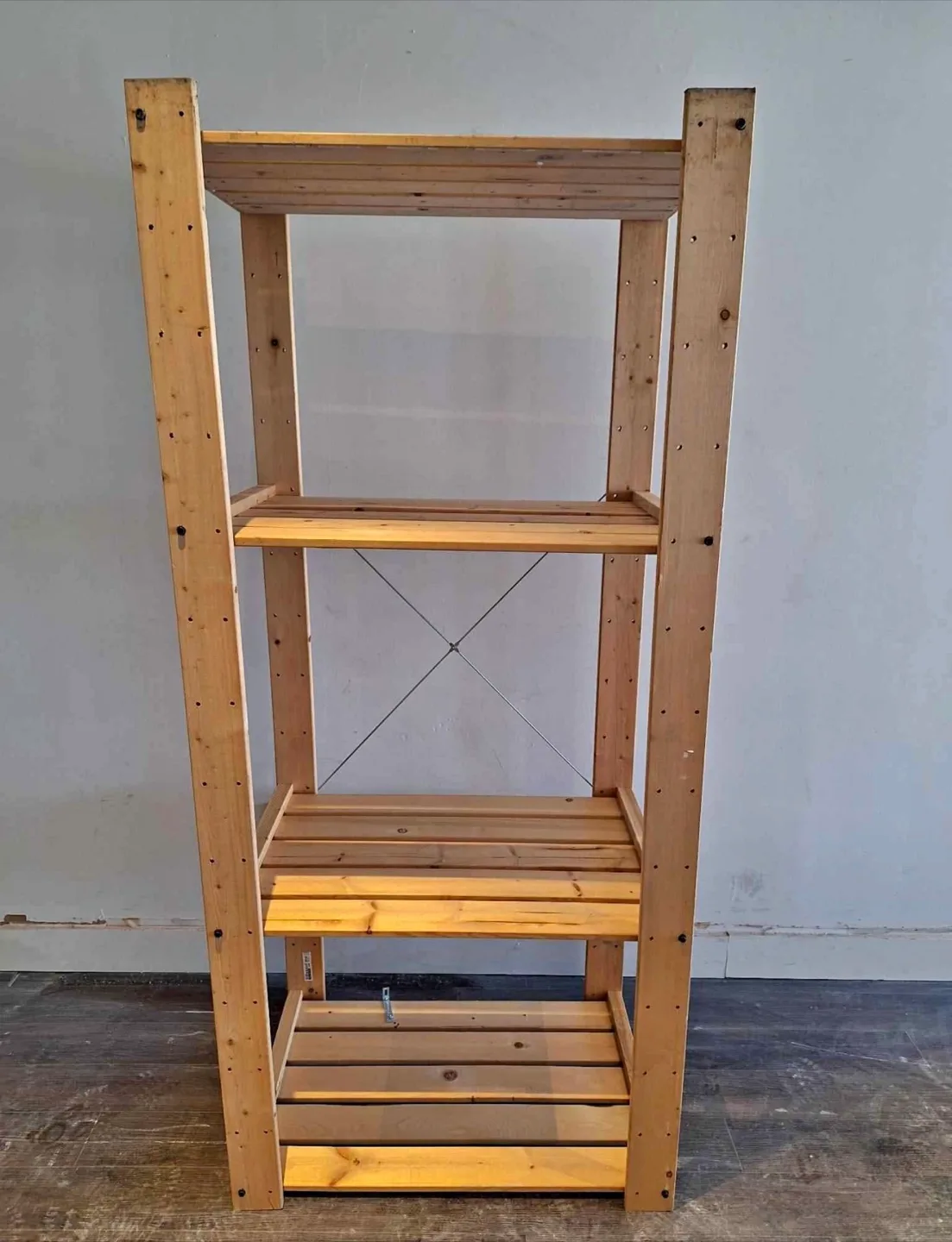 Wooden 4-Shelf Shelving Unit thumbnail