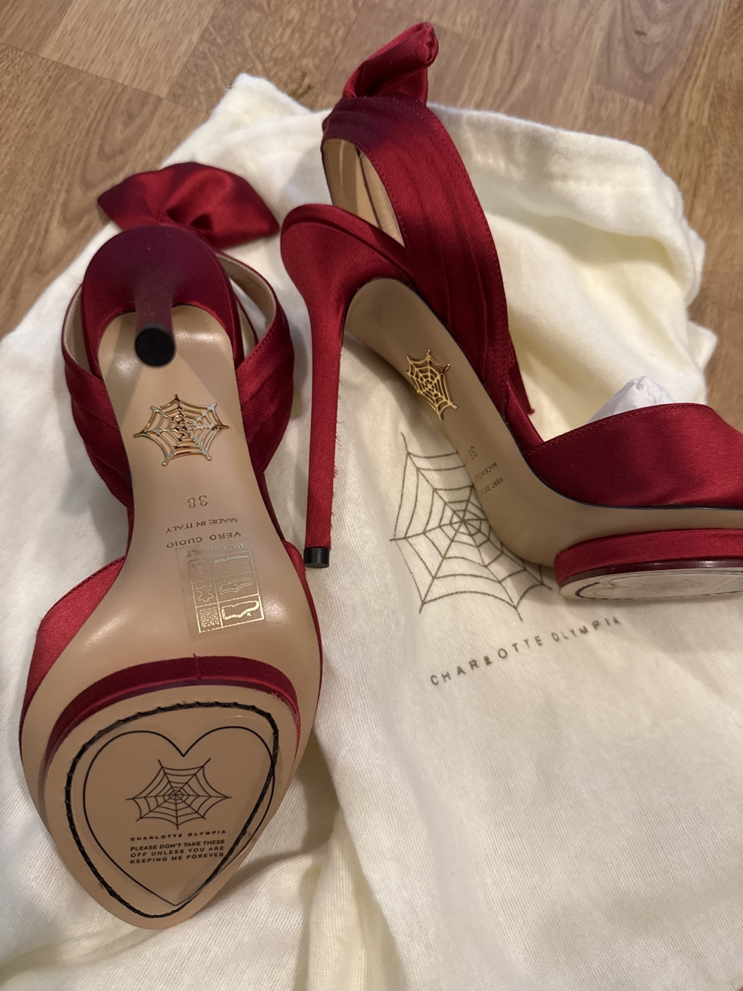 Authentic Charlotte Olympia Wallace Satin Heels Sandals - photo 2