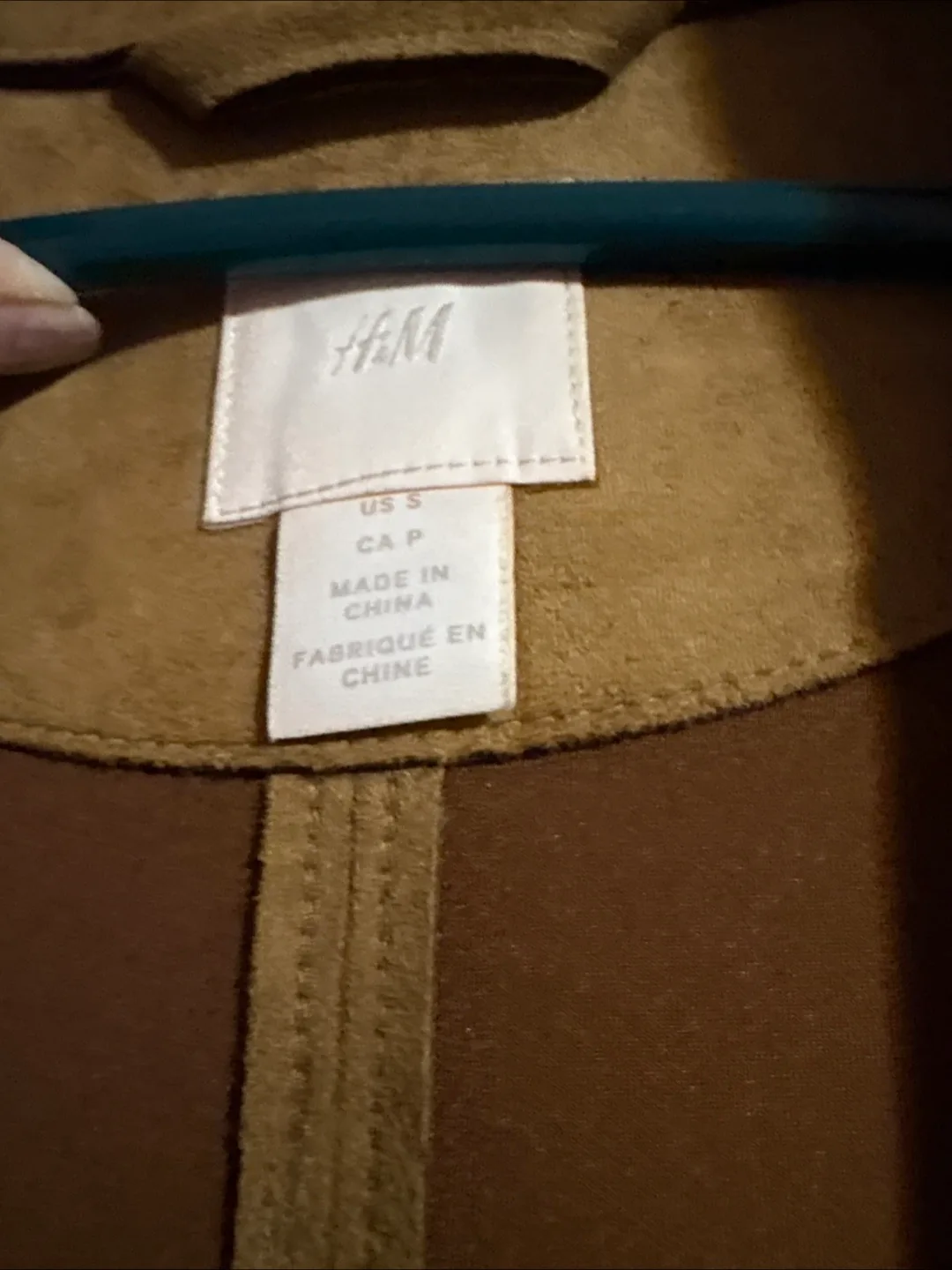 H&M Brown Suede-look Blazer Jacket Size Small image indicator(3)