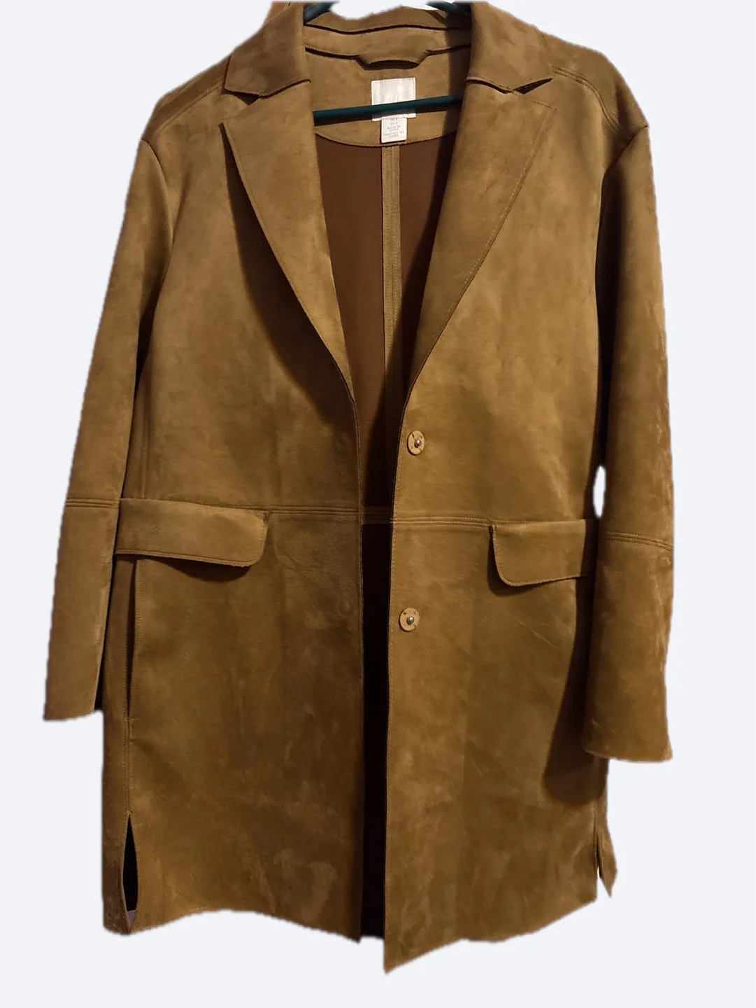 H&M Brown Suede Look Jacket Size Small thumbnail
