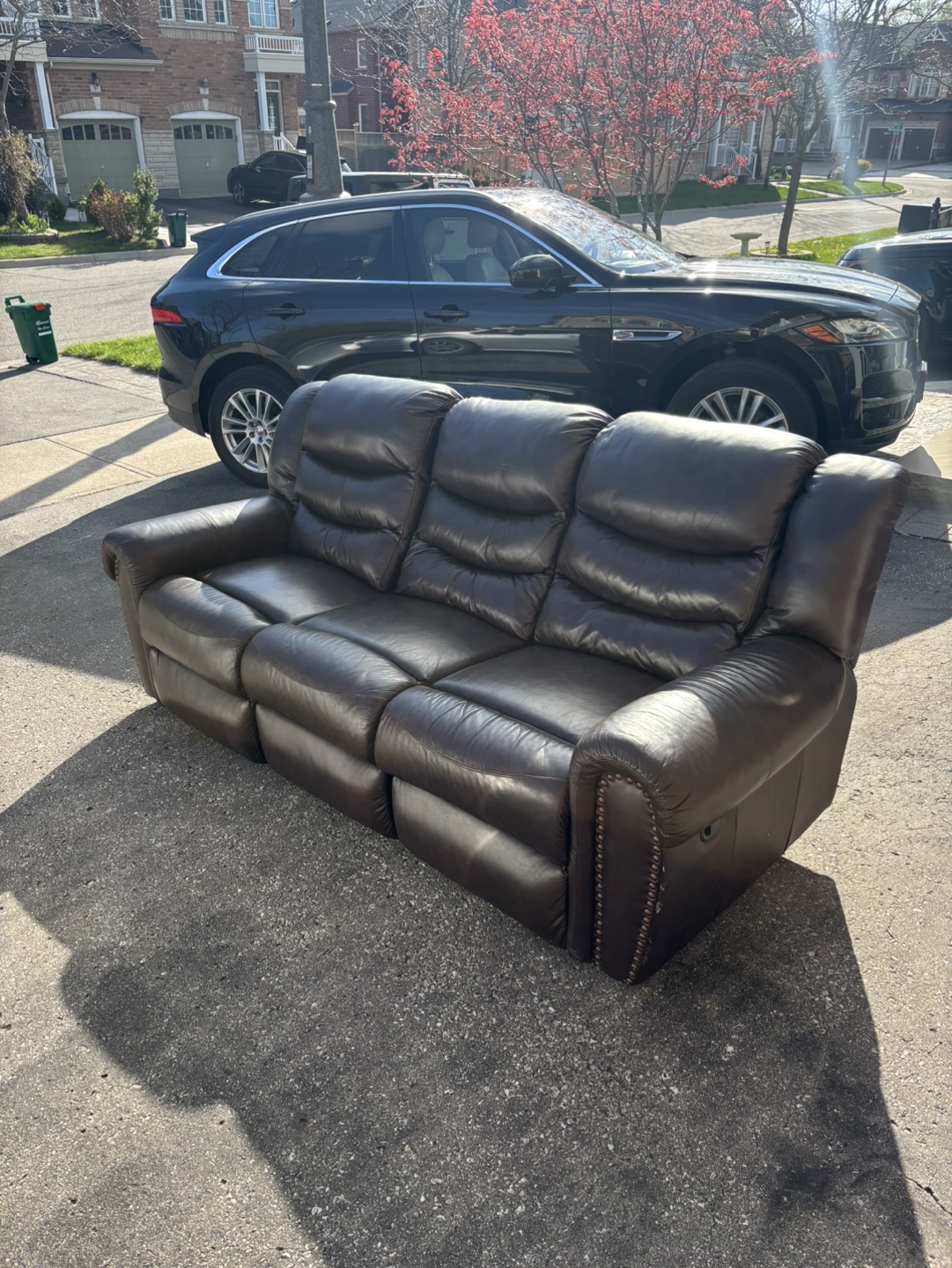 Brown Leather Recliner Sofa
