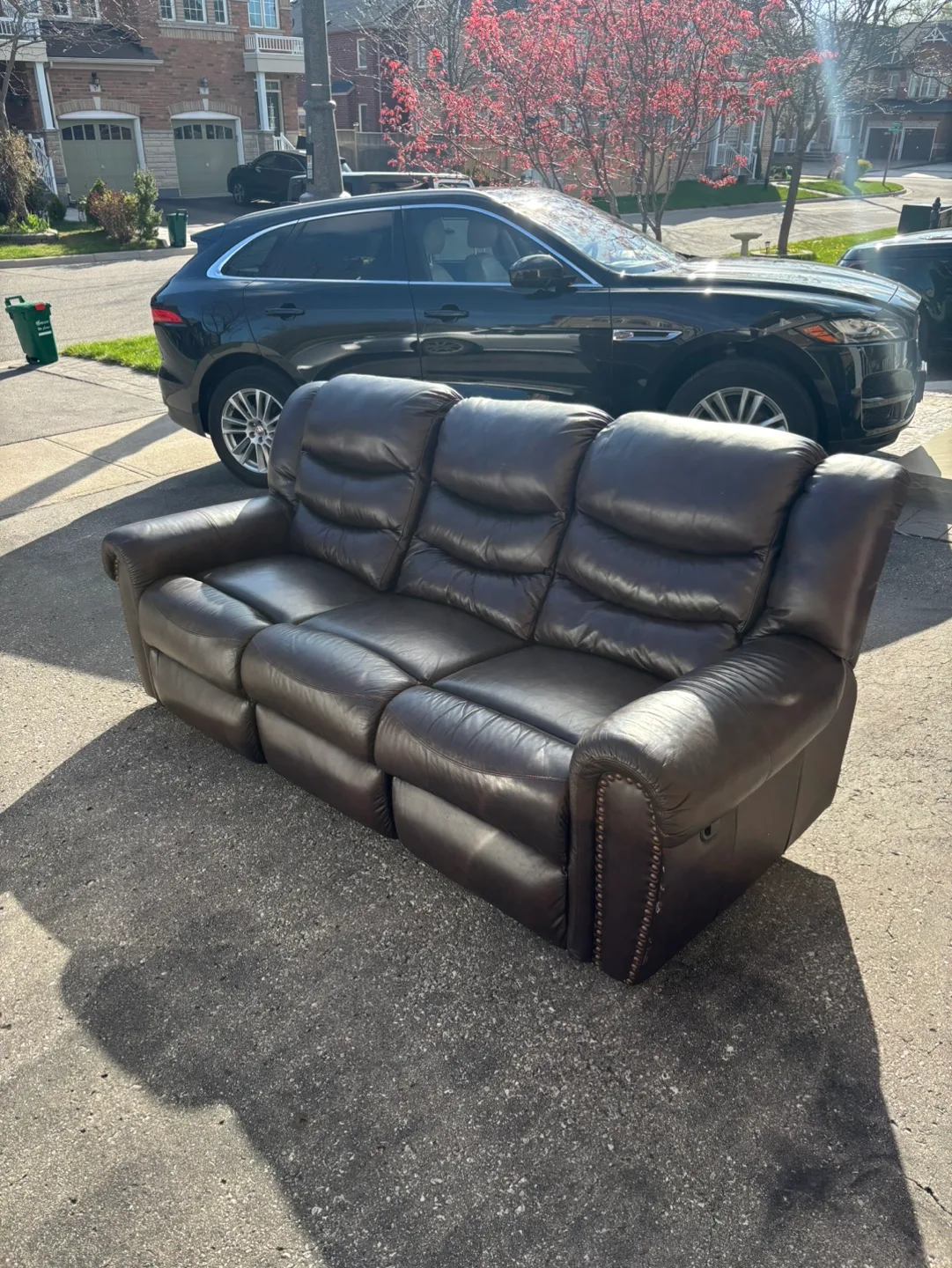 Brown Leather Recliner Sofa thumbnail