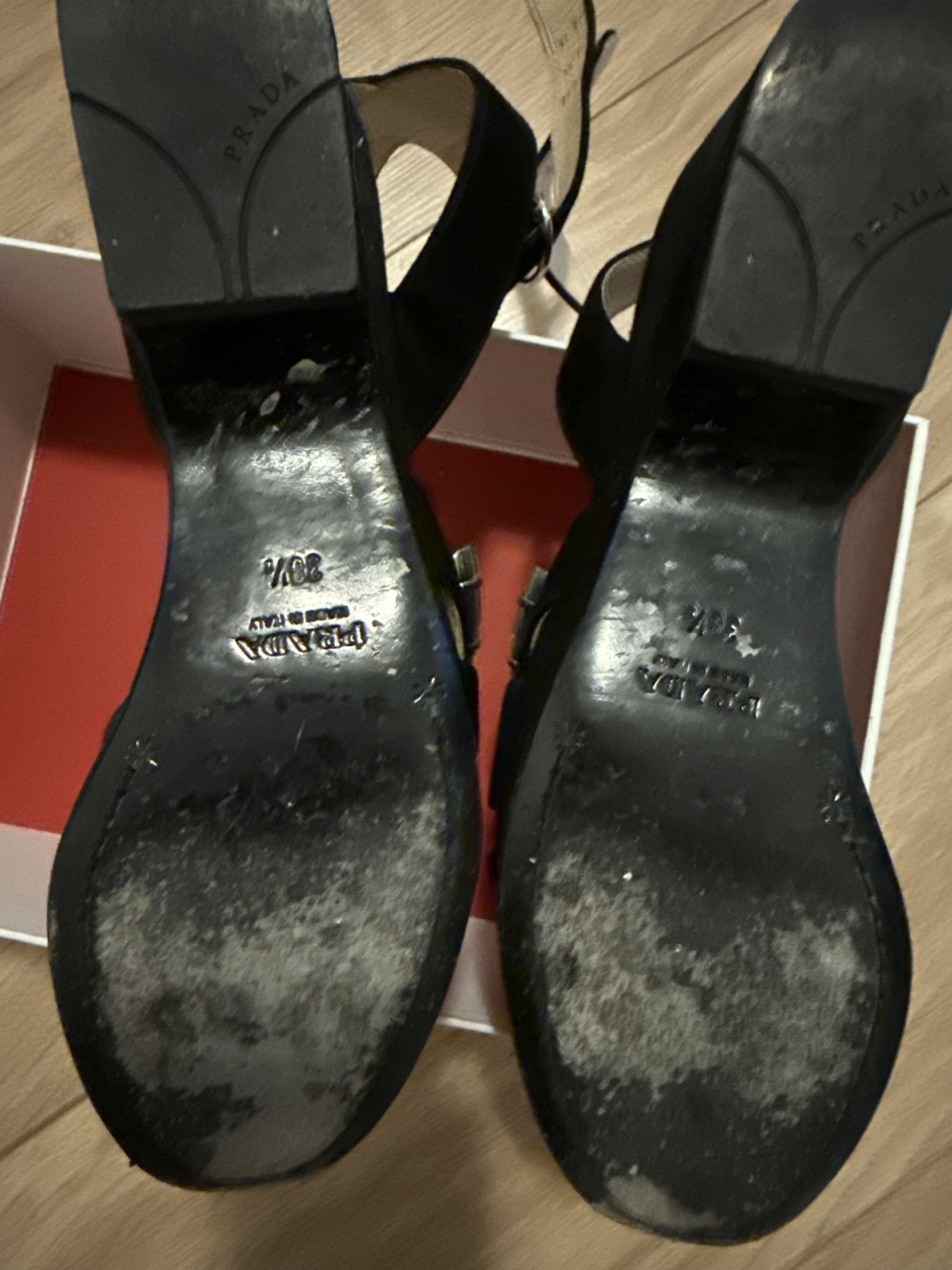 Authentic Prada Black Crystal Embellished Sandals - photo 3