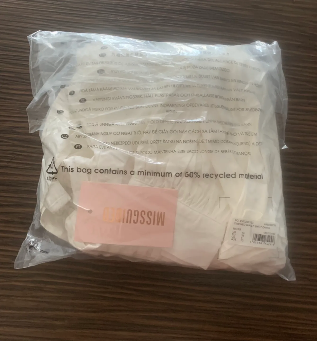 Missguided Shirt Dress With Cinched Waist In White image indicator(3)