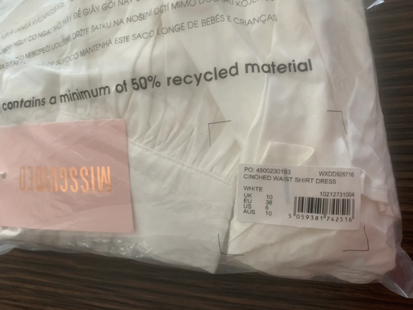 Missguided Shirt Dress With Cinched Waist In White image indicator(4)