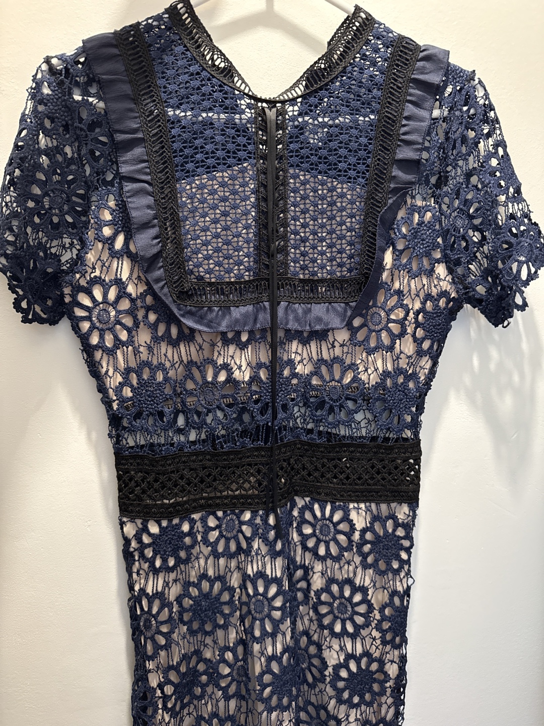 Stunning Navy Blue Lace Mini Dress - photo 2