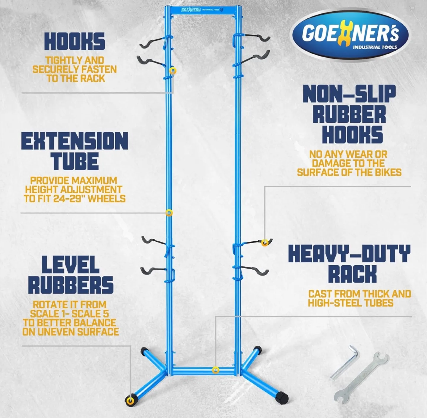 4-Bike Freestanding Bicycle Rack - Blue image indicator(3)