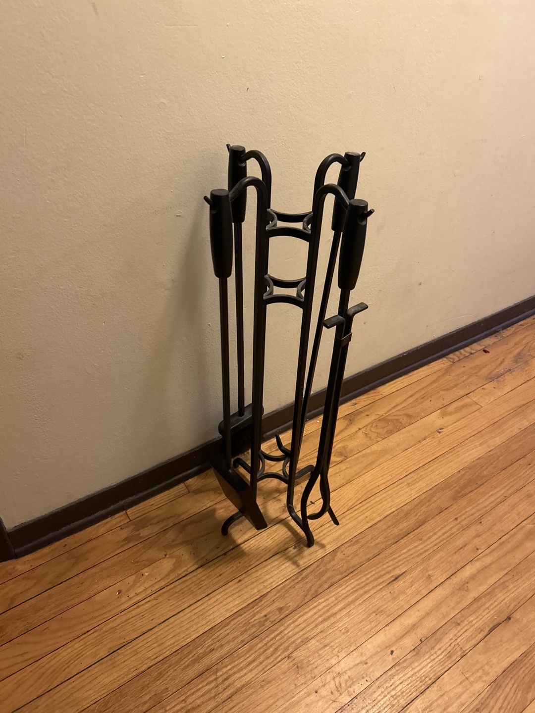 Black Fireplace Tool Set with Stand