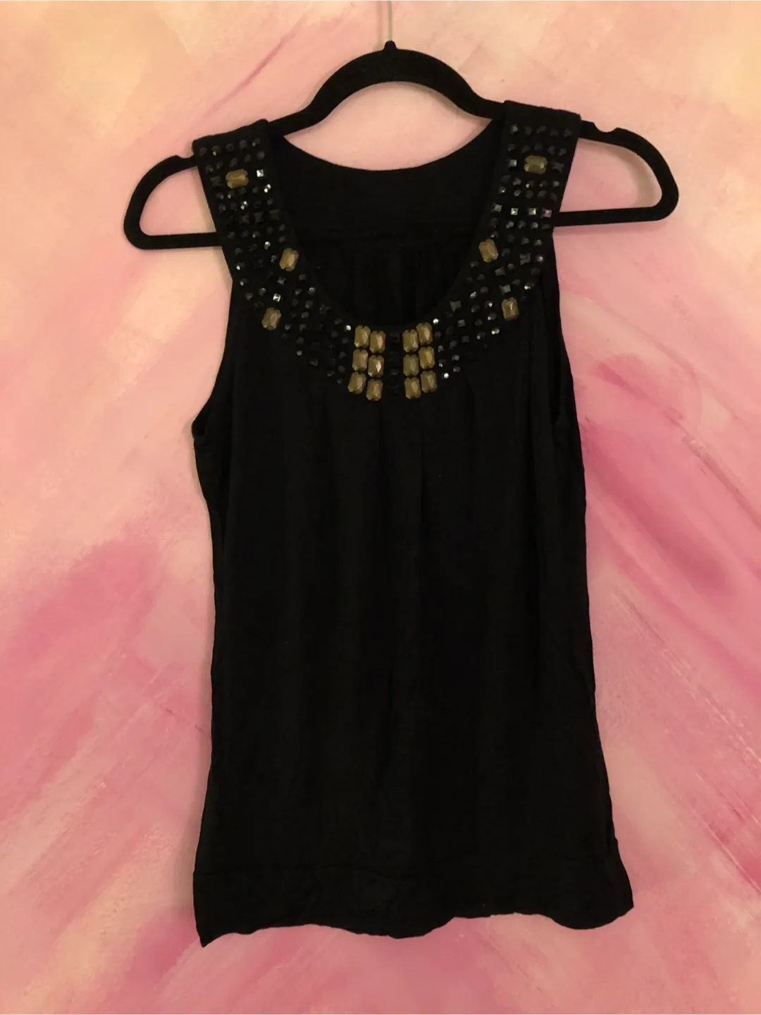 Black Beaded Sleeveless Top thumbnail