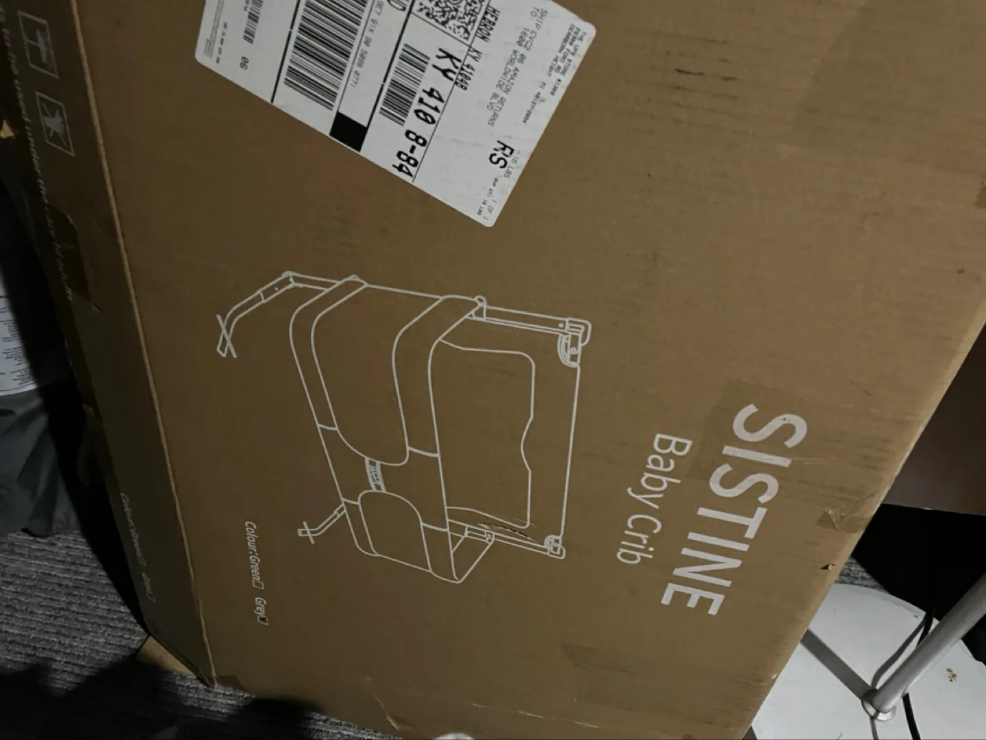 SISTINE Baby Crib Side Bed, Light Grey image indicator(3)