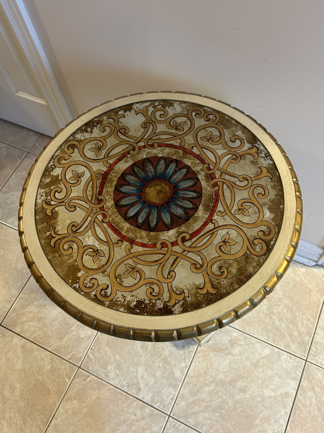 Ornate Round Accent Table - photo 2