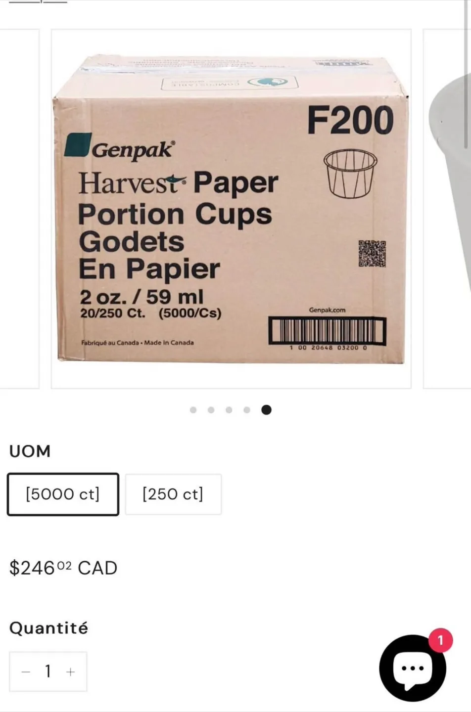 Genpak Harvest Paper Portion Cups - 2oz - F200 - 250 Count image indicator(5)