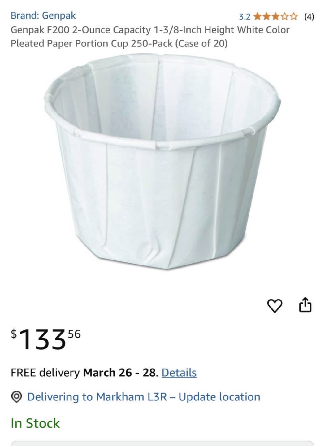 Genpak Harvest Paper Portion Cups - 2oz - F200 - 250 Count - photo 2