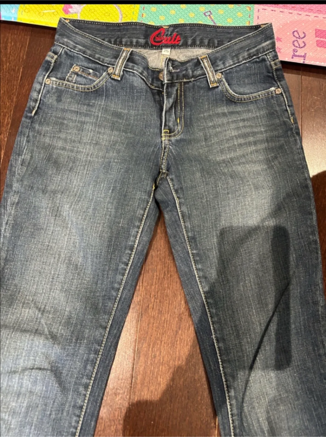 Vintage Y2K Blue cult low/mid rise bell bottom jeans in size 25 thumbnail