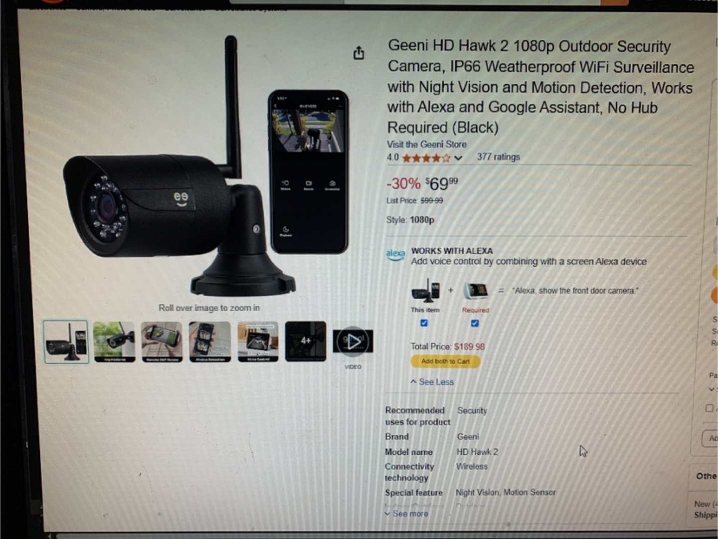 Geeni HAWK2 HD 1080p Smart Outdoor Security Camera - photo 5