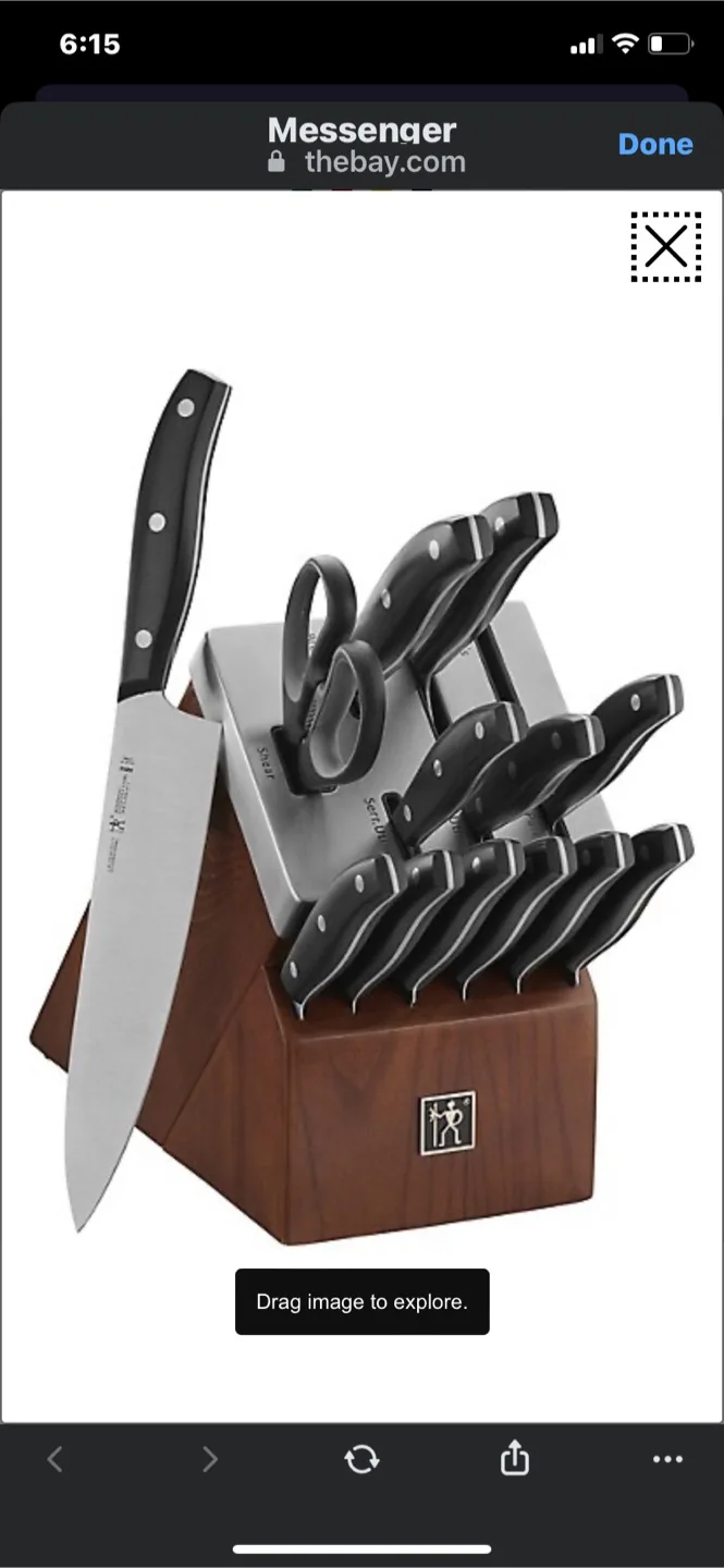 Henckels Fine Edge 15-Piece Knife Block Set.   brand new thumbnail